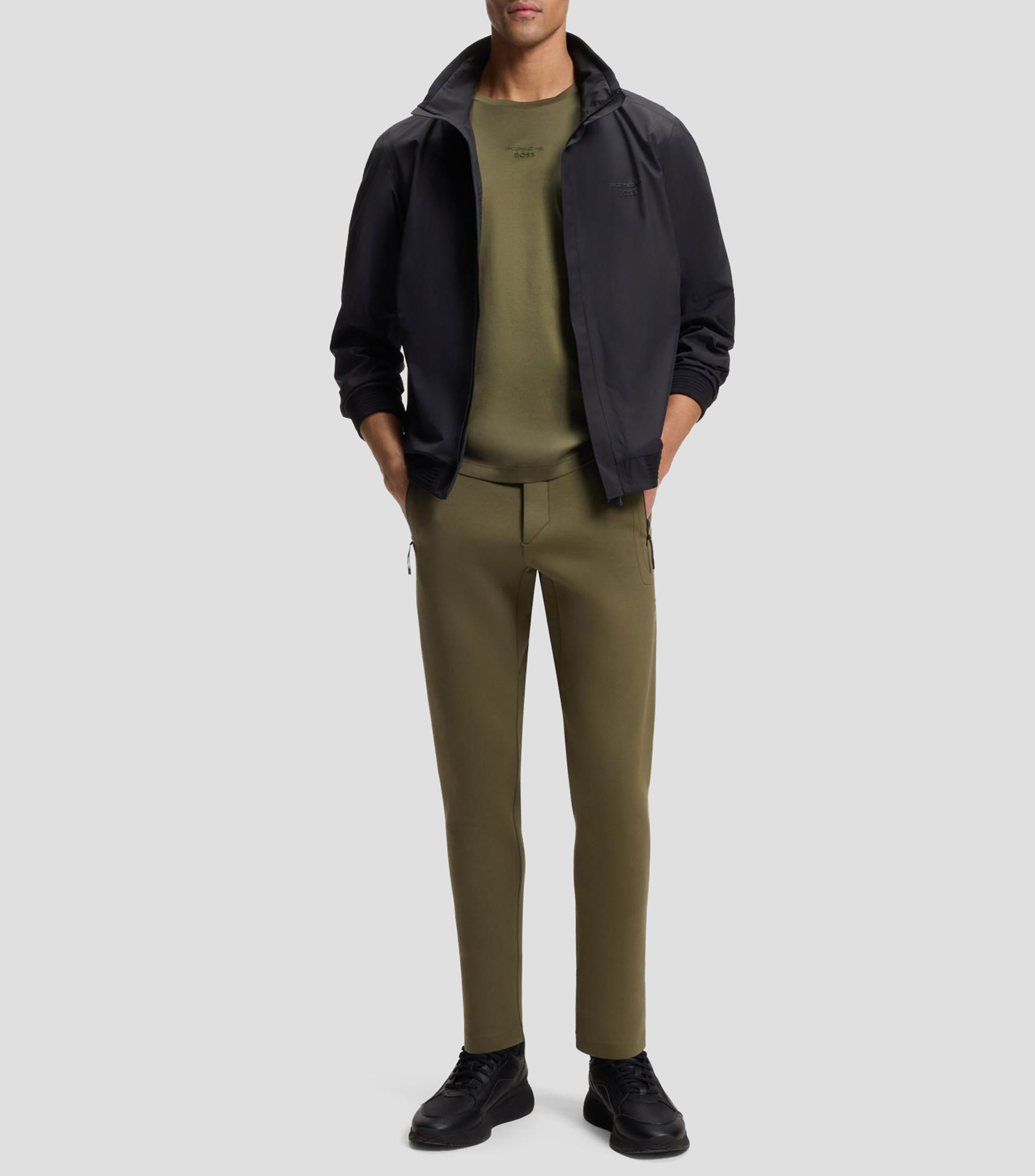 Playera Porsche x BOSS de algodón mercerizado con gráficos en la espalda Hombre